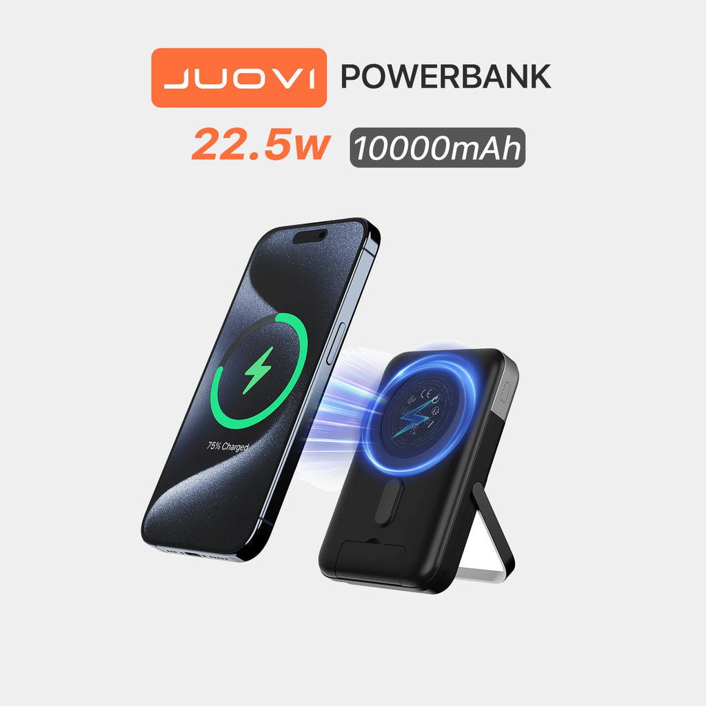 10000mAh Power Bank Magnetic, JUOVI 22.5W Wireless Portable Charger, Fast Charge Battery Pack for iPhone 17/16/15/14/13 Series