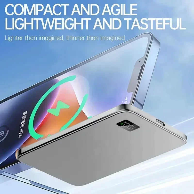 Lenovo 500000mAh Magnetic Power Bank PD22.5W Fast Wireless Portable External Spare Battery Pack for Magsafe For iPhone Samsung